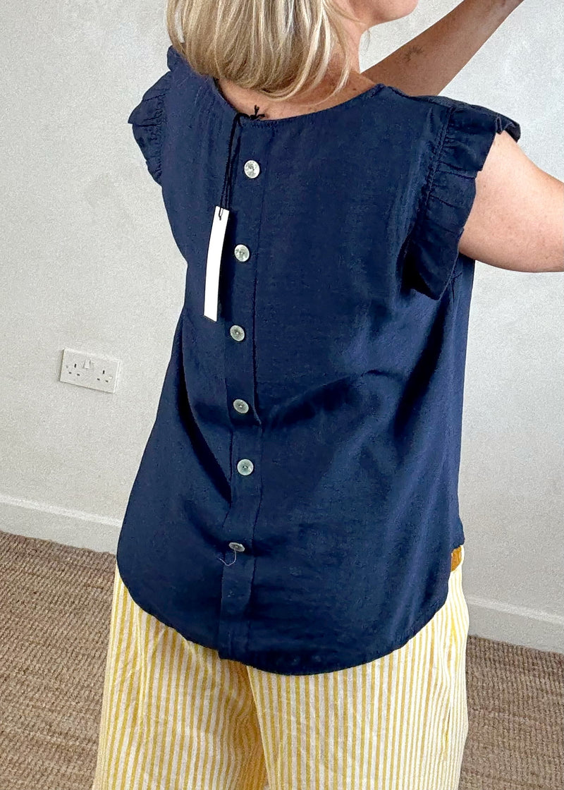 Kiki Frill top - navy