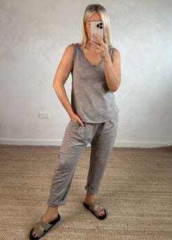 Beachcomber drop crotch trouser - mocha