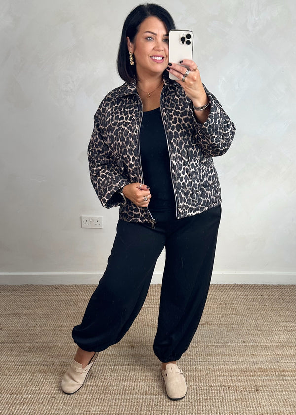 Maude quilted jacket - animal print