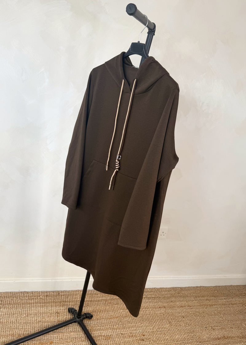 Kent longline hoodie - chocolate