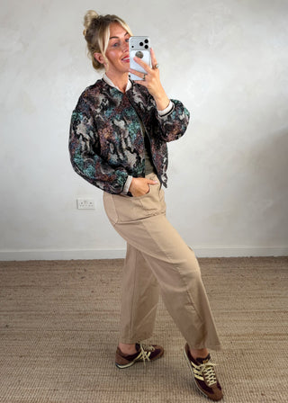 Jacquard bomber jacket