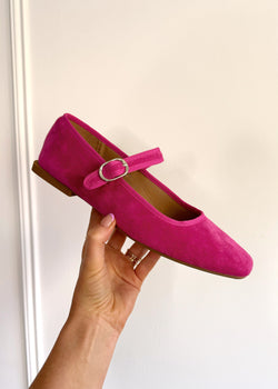 Mary Jane flats - hot pink