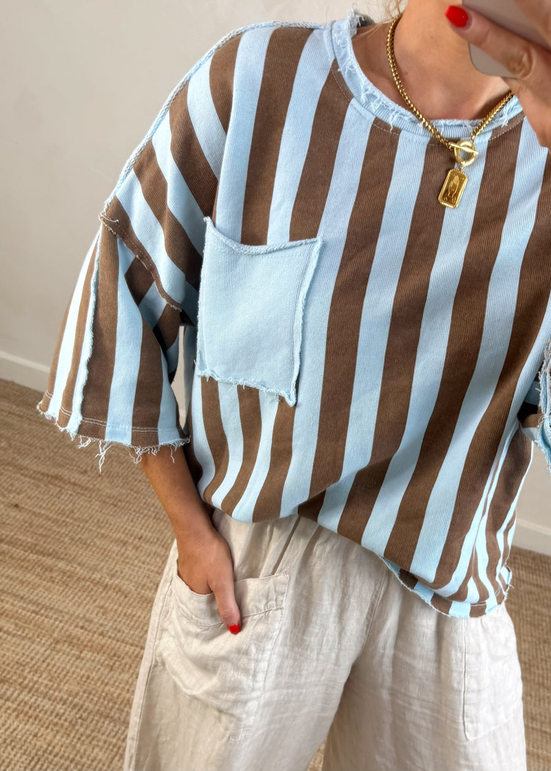 Romie striped sweater - brown/blue
