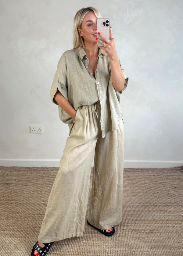 Wren linen trouser - stone