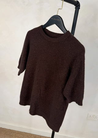 Hazel 3/4 sleeve knit - Chocolate