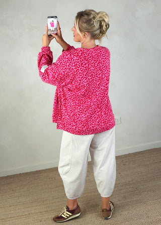 Perfect sweater - pink/red leopard
