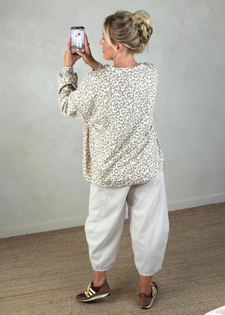 Perfect sweater - mocha/cream leopard