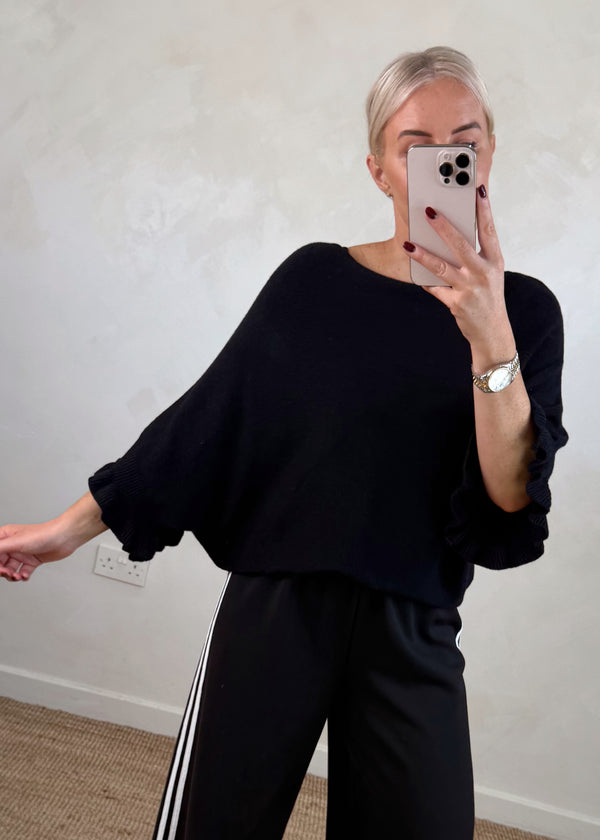 Maddie frill knit - black