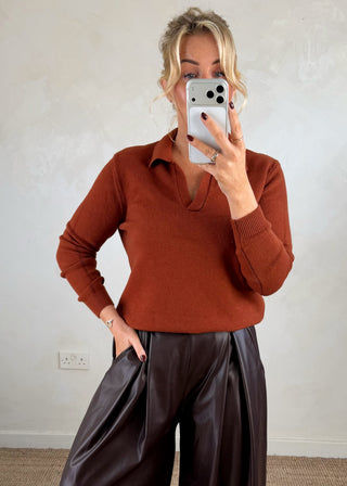 Bonnie collared knit - Rust