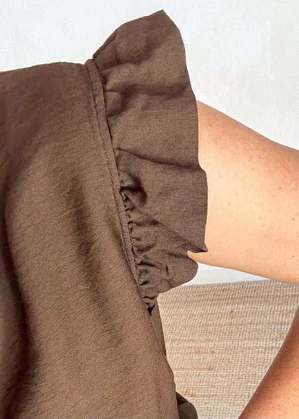 Kiki Frill top - brown