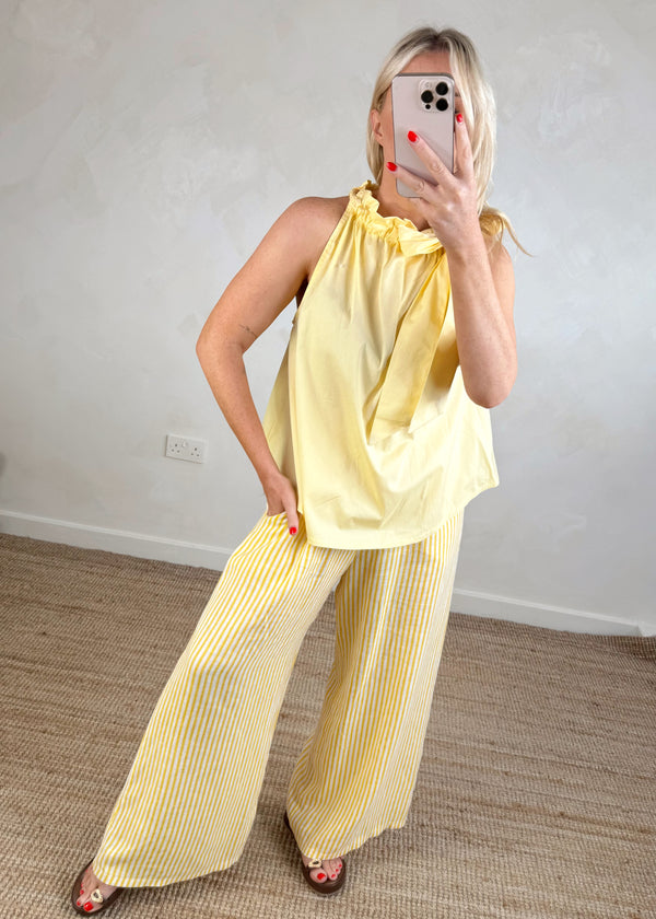 Daisy bow blouse - lemon