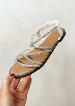 Pamela diamanté sandal - white