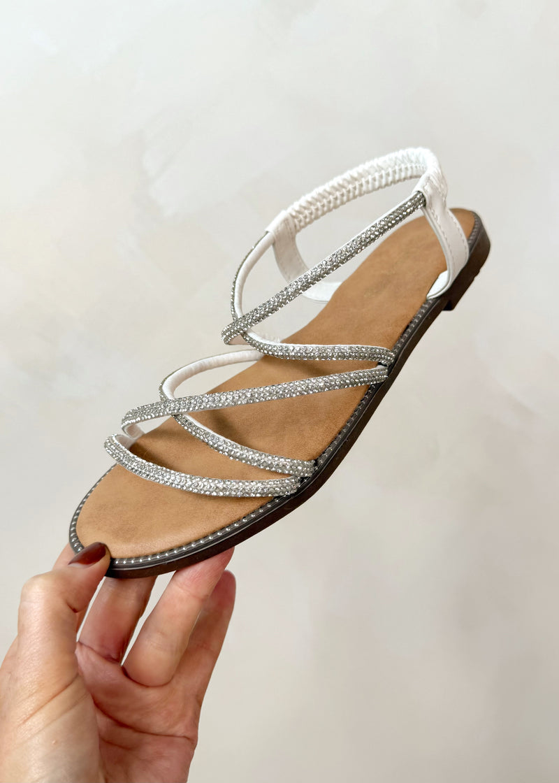 Pamela diamanté sandal - white