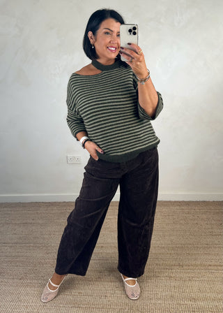 Cut out striped knit - Two