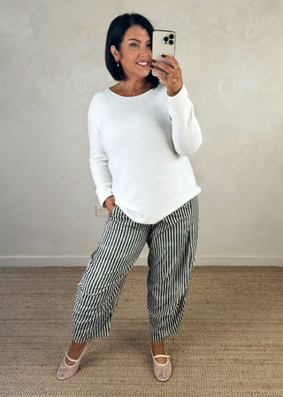 Finch striped trouser - Teal