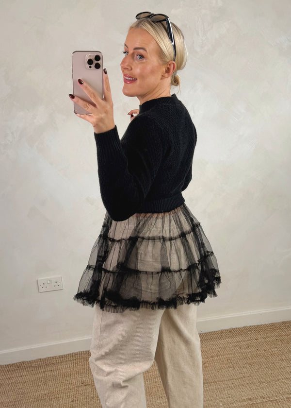 Lucy tulle knit - Black