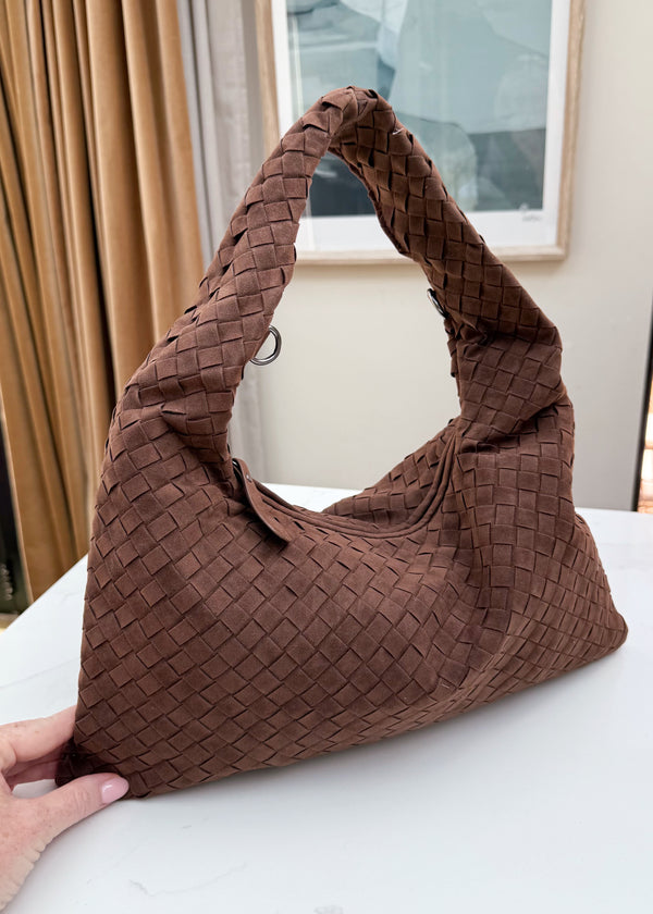 Veneto woven bag - chocolate