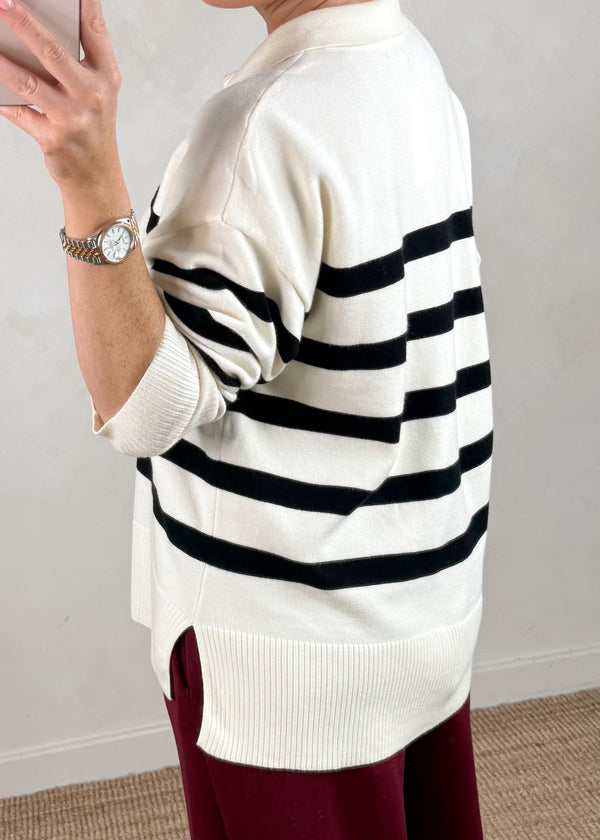 Tabo striped knit - cream