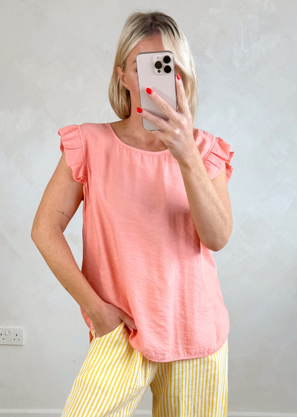 Kiki Frill top - peach