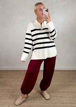 Tabo striped knit - cream