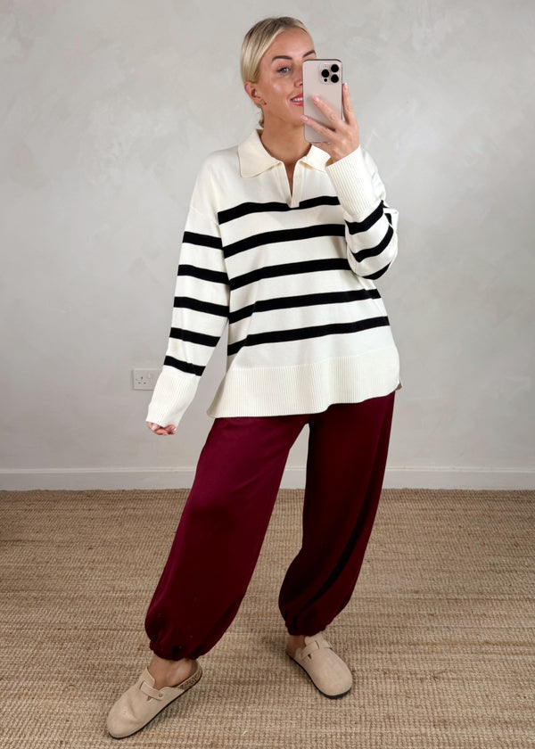 Tabo striped knit - cream