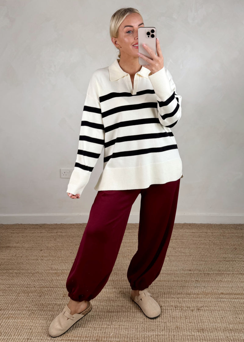 Tabo striped knit - cream