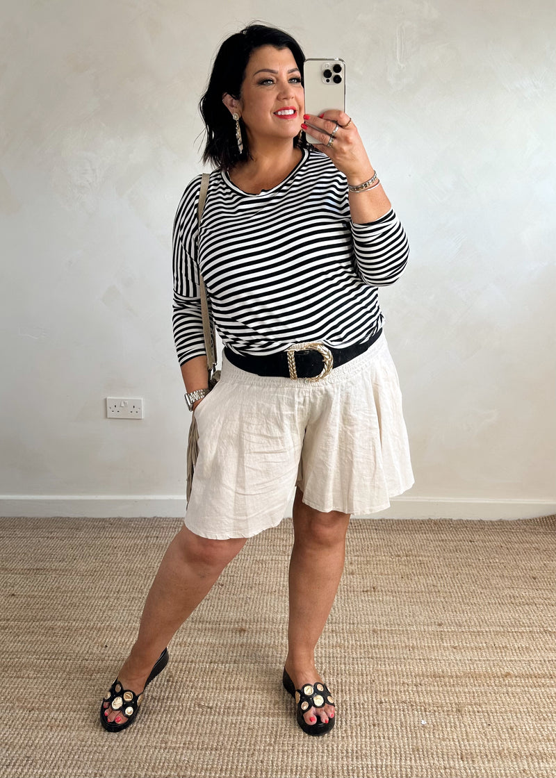 Gracie striped Tee - black