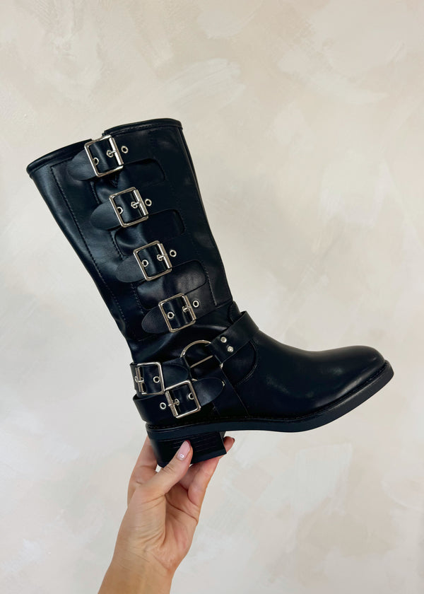 Woody biker boot - black