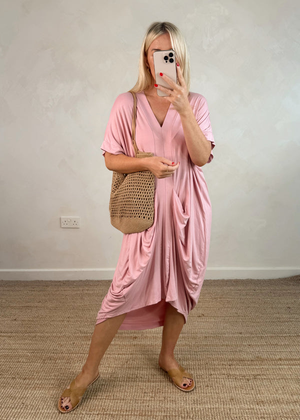 Phoebe draped midi - blush