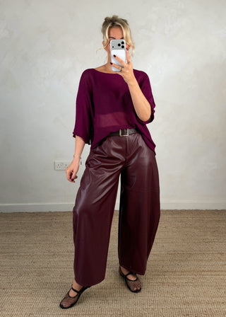 Leona fine knit - Plum