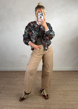 Jacquard bomber jacket