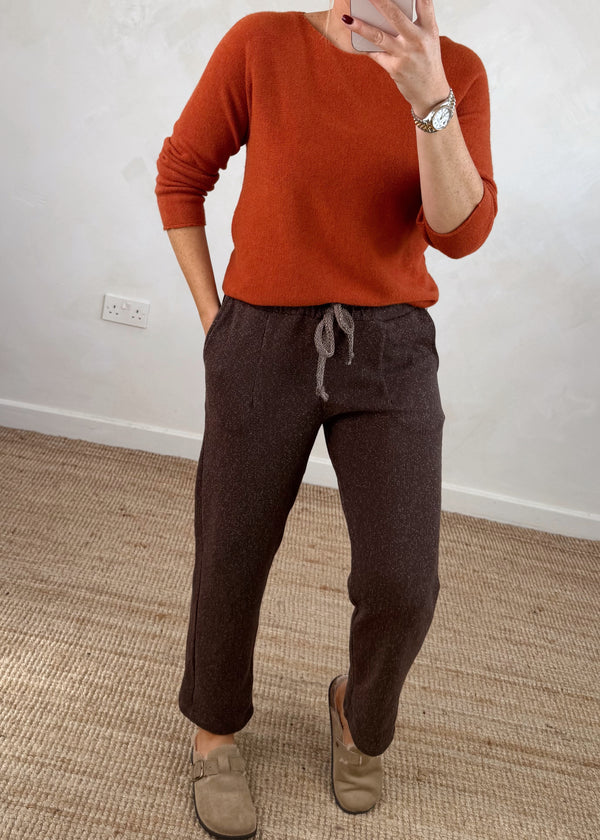 Marl blend jogger - chocolate