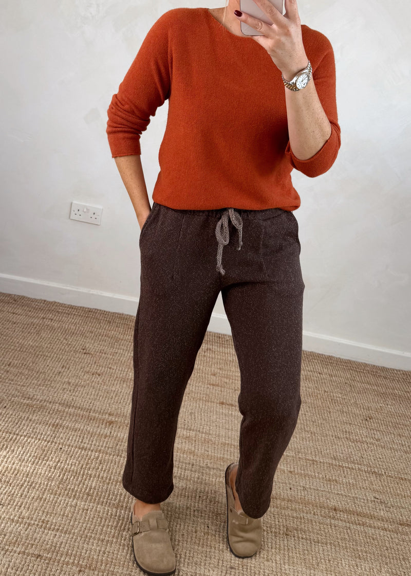 Marl blend jogger - chocolate