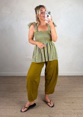 Elsie checked tie top - three