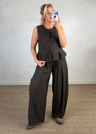 Greta quilted waistcoat - Chocolate