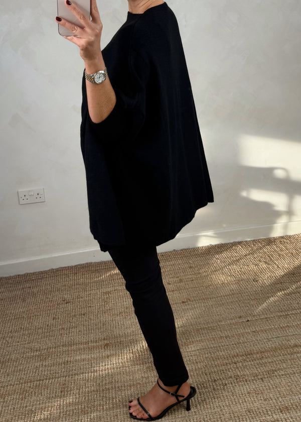 Diana ribbed star knit - black