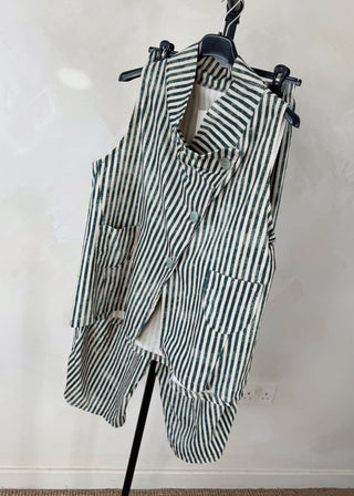 Finch striped trouser - Teal