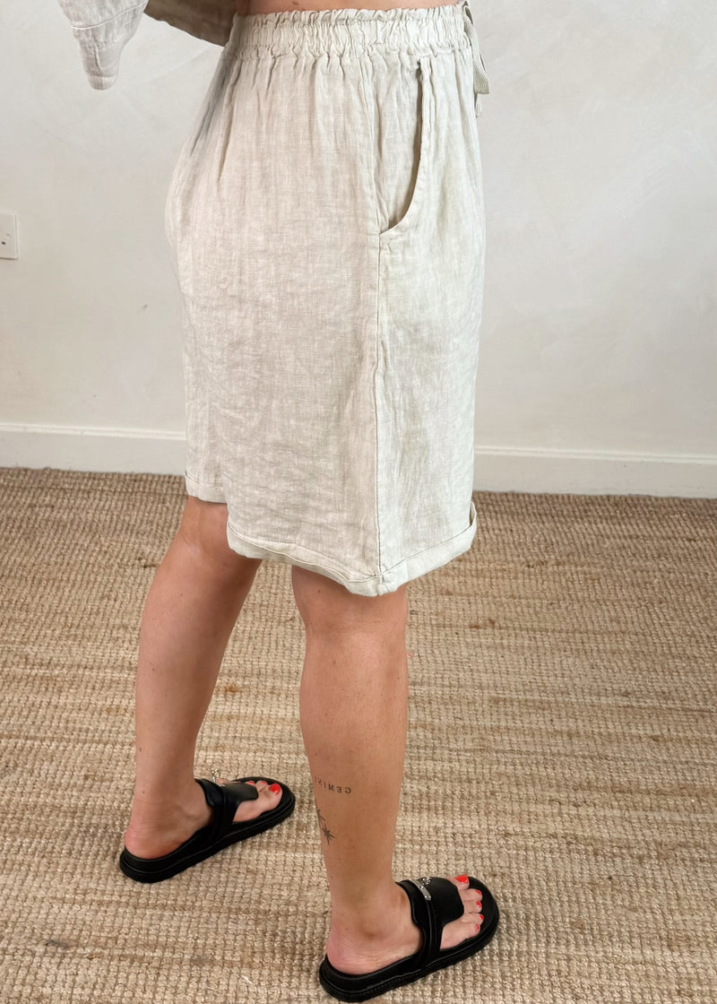 Essie linen shorts - stone