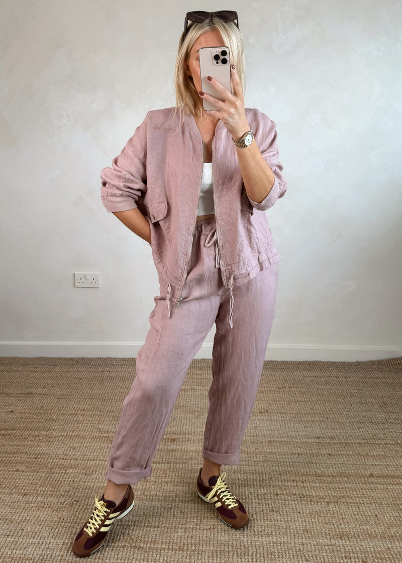 Milos linen trouser - blush