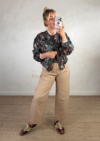 Jacquard bomber jacket