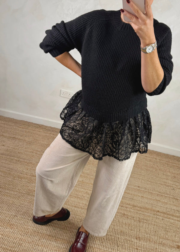 Malmo lace knit - black