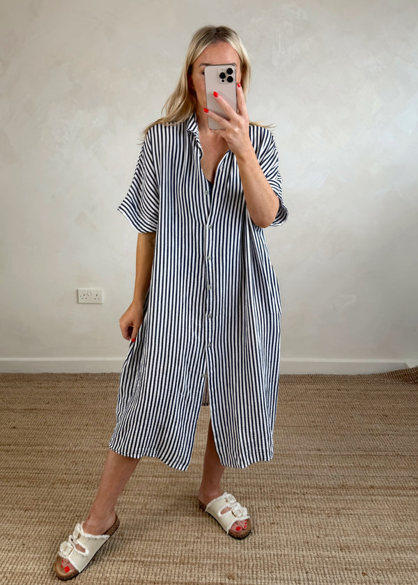 Lavinia striped dress - navy