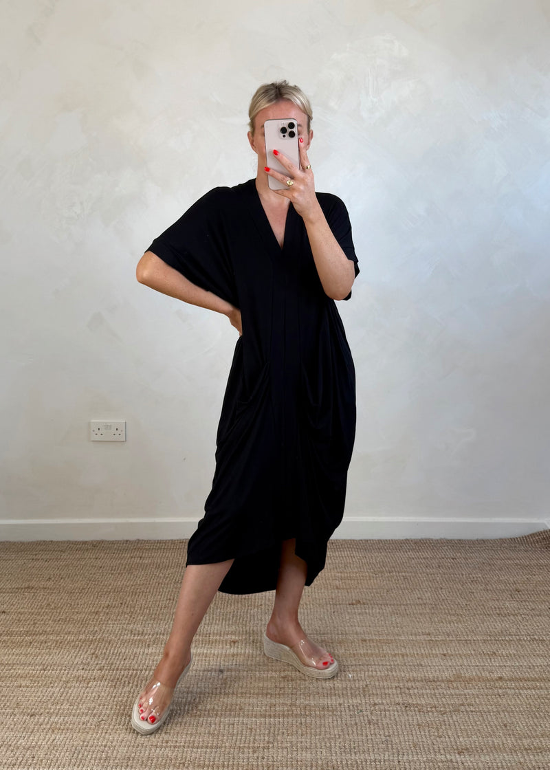 Phoebe draped midi - navy