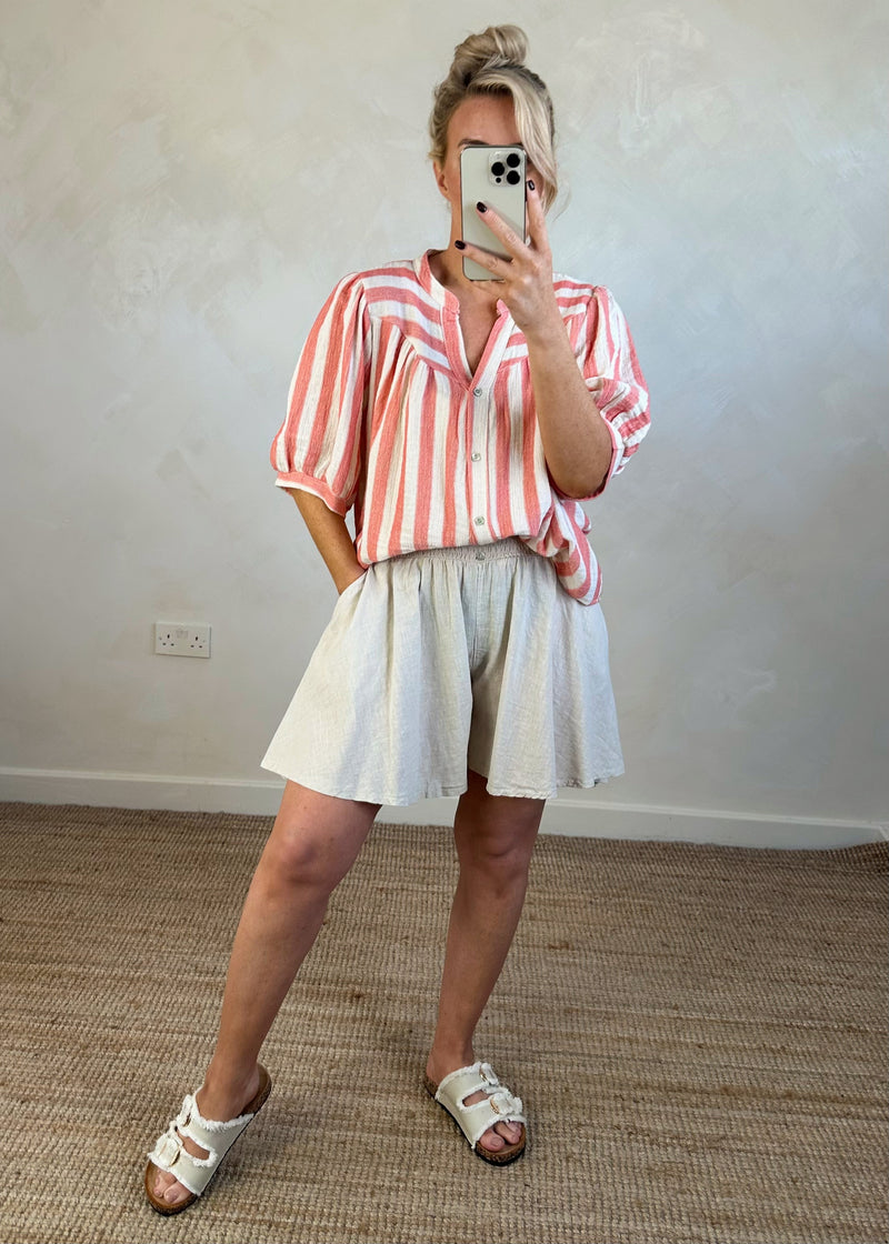 Regatta striped top - rose