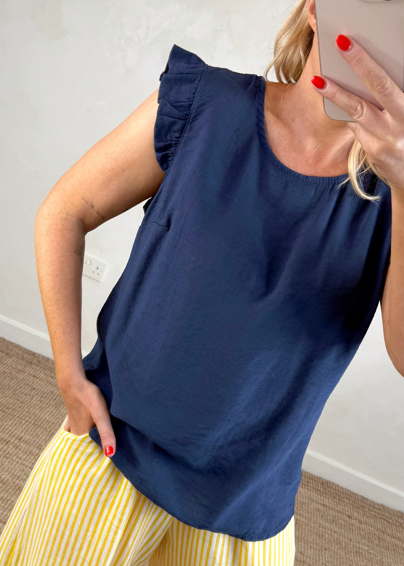 Kiki Frill top - navy