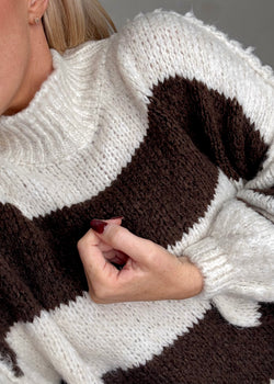 Striped Kurt grunge knit - chocolate/cream