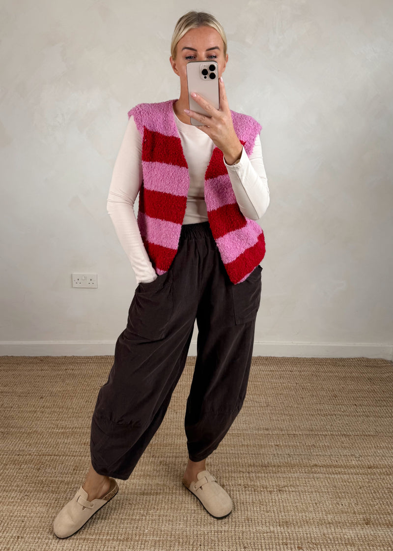 Hal striped knit - pink/red