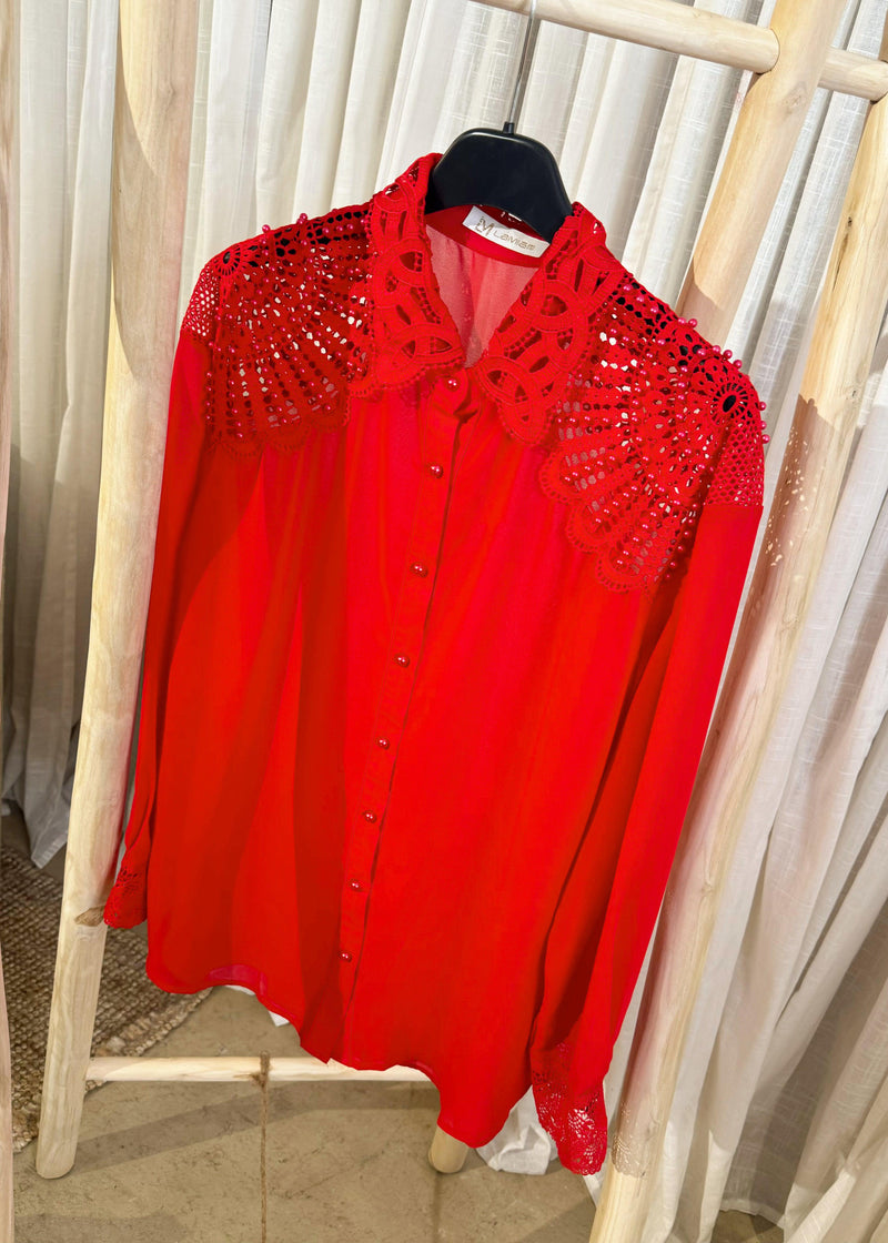 Windsor Embellished blouse - red