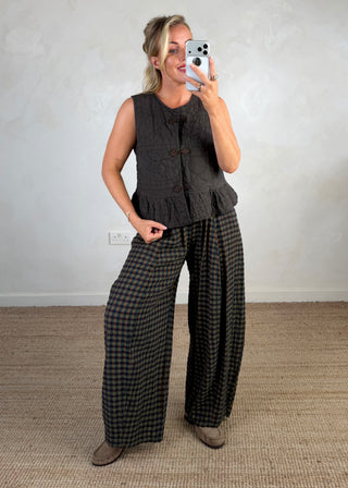 Greta quilted waistcoat - Chocolate