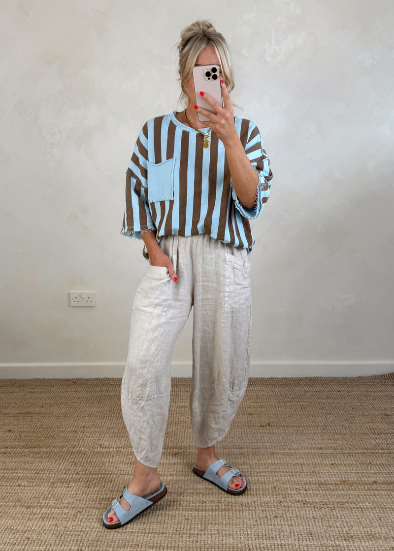 Romie striped sweater - brown/blue